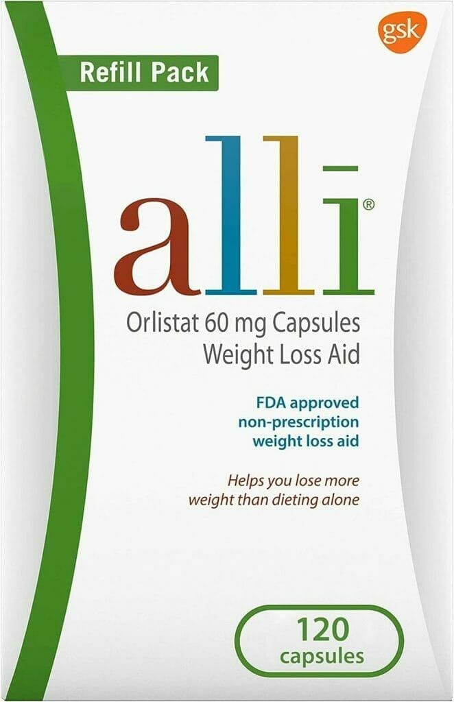 alli Weight Loss Diet Pills, Orlistat 60 mg Capsules, Non Prescription Weight Loss Aid, 120 Count Refill Pack : Health  Household