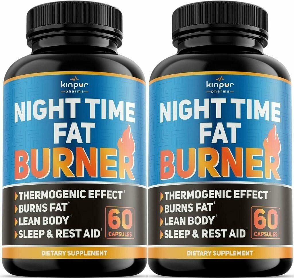 Kinpur Pharma Night Time Fat Burner for Men, Women - Weight Loss Supplement, Appetite Suppressant - Diet Pills That Work Fast - Energy, Metabolism Booster - Natural Plant Extract - 120 Caps in Total