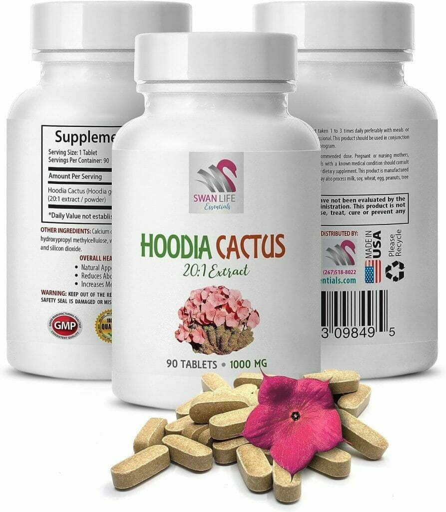 SWAN LIFE ESSENTIALS hoodia gordonii Extract - HOODIA Cactus 20:1 Extract - Weight Loss Pills - Appetite suppressants - 1 Bottle 90 Tablets