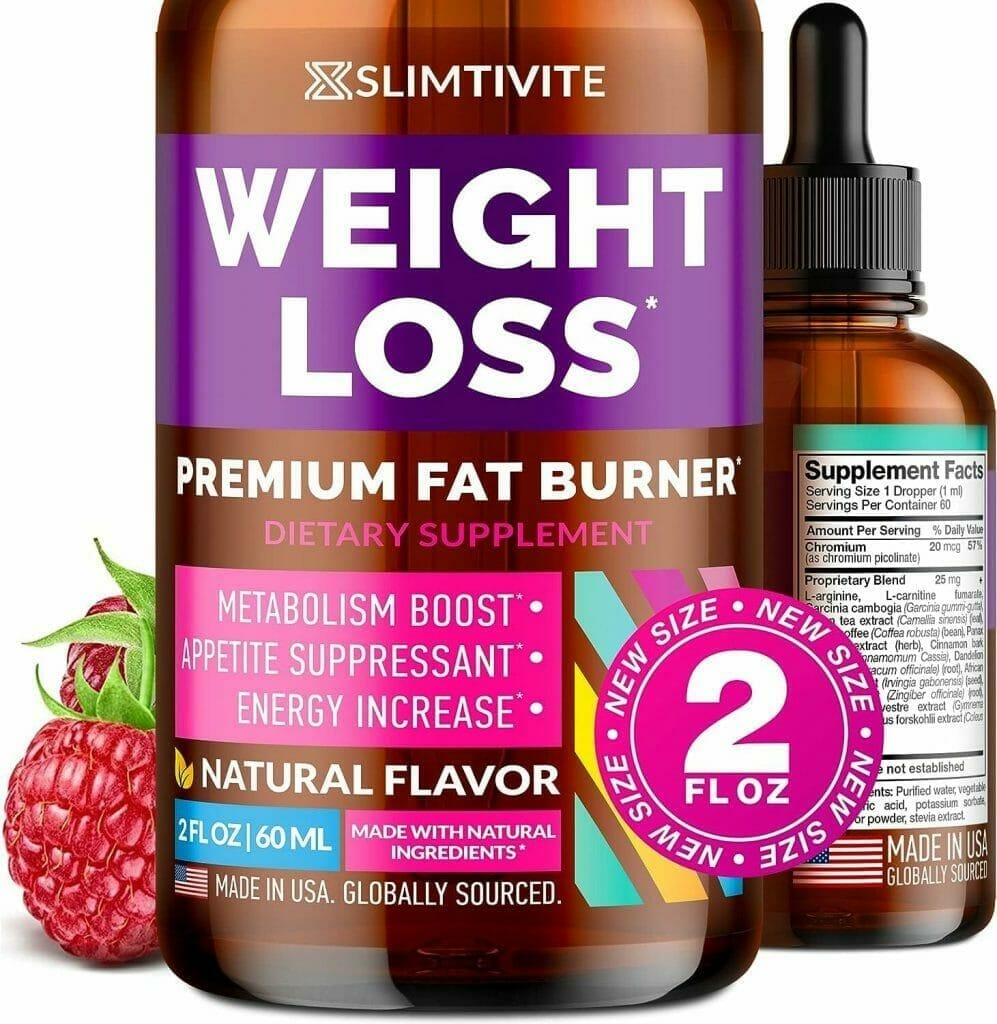 Weight Loss Drops - Diet Drops for Fat Loss - Effective Appetite Suppressant  Metabolism Booster - Safe  Proven Ingredients - Non-GMO Fat Burner - Garcinia Cambogia, 2 Fl Oz