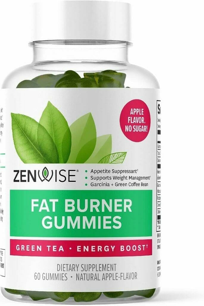 Zenwise Fat Burner Gummies - Appetite Suppressant for Weight Loss with Green Tea Extract and Garcinia Cambogia for Metabolism Plus Green Coffee Bean and Raspberry Ketone - 60 Count Apple Gummies : Health  Household