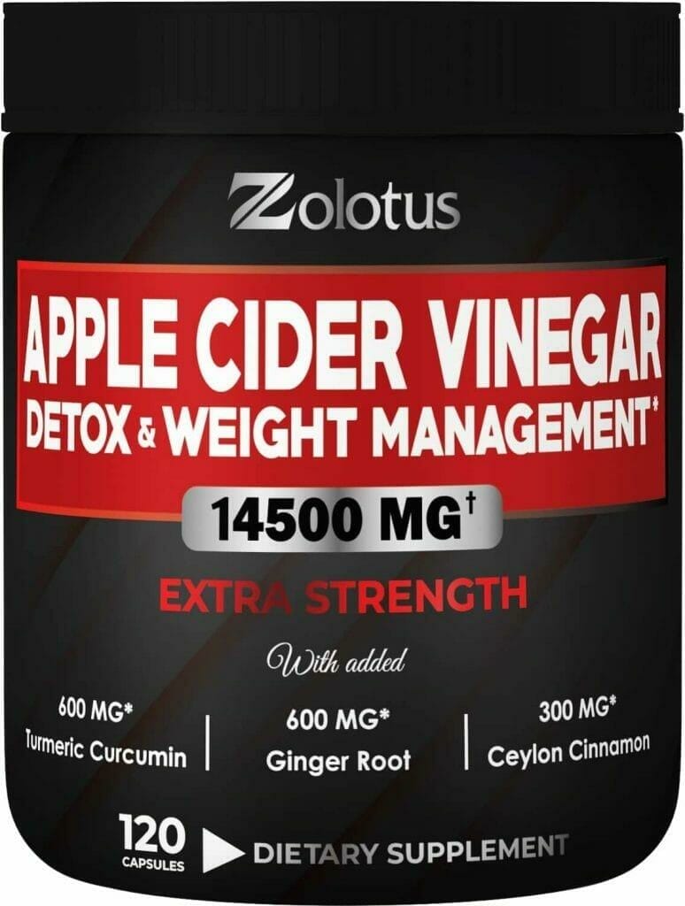 16 in 1 Apple Cider Vinegar Capsules, Equivalent to 14500mg, with Turmeric, Cinnamon, Milk Thistle, Garcinia Cambogia, Quercetin, Best Supplement for Keto, Detox  Weight Management (120 Capsules)