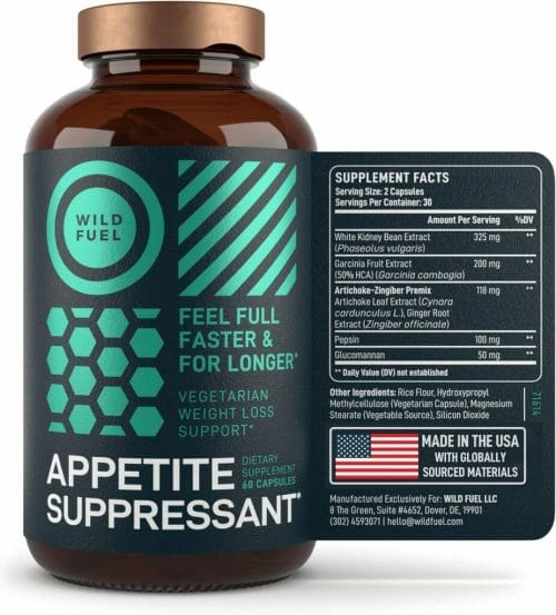 Appetite Suppressant for Weight Loss, Hunger Suppressant - Diet Pills That Work Fast for Women and Men - Garcinia Cambogia, Glucomannan, White Kidney Bean Carb Blocker and Fat Burner - 60 Veggie Caps