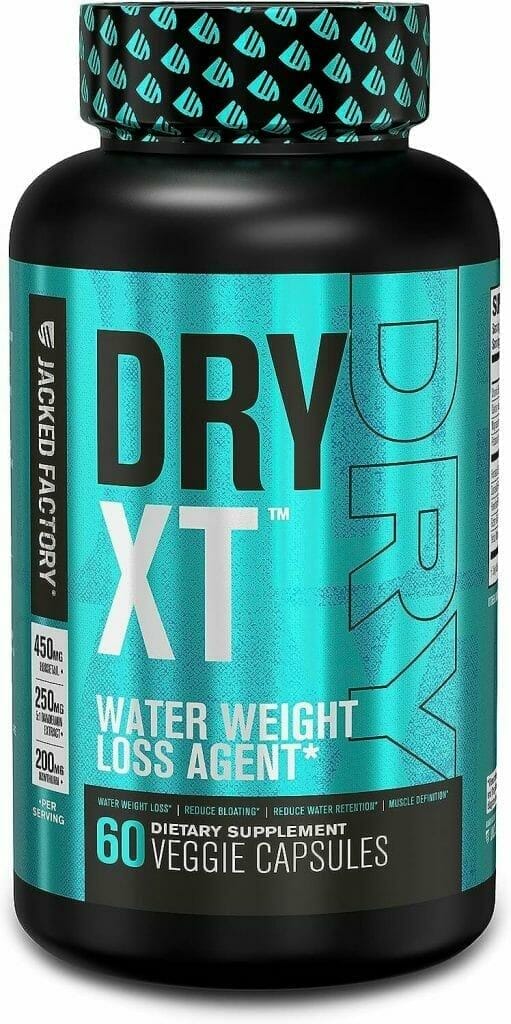 Dry-XT Water Weight Loss Diuretic Pills - Natural Supplement for Reducing Water Retention  Bloating Relief w/Dandelion Root Extract, Potassium, 7 More Powerful Ingredients - 60 Veggie Capsules
