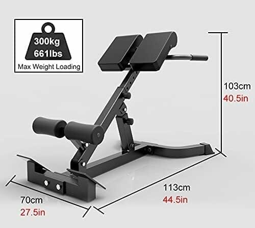 Foldable Roman Chair Hyperextension Bench for Home Gym, Heavy Duty Adjustable Back Extension Exercise Equipment for Abdominal Workout Exercise