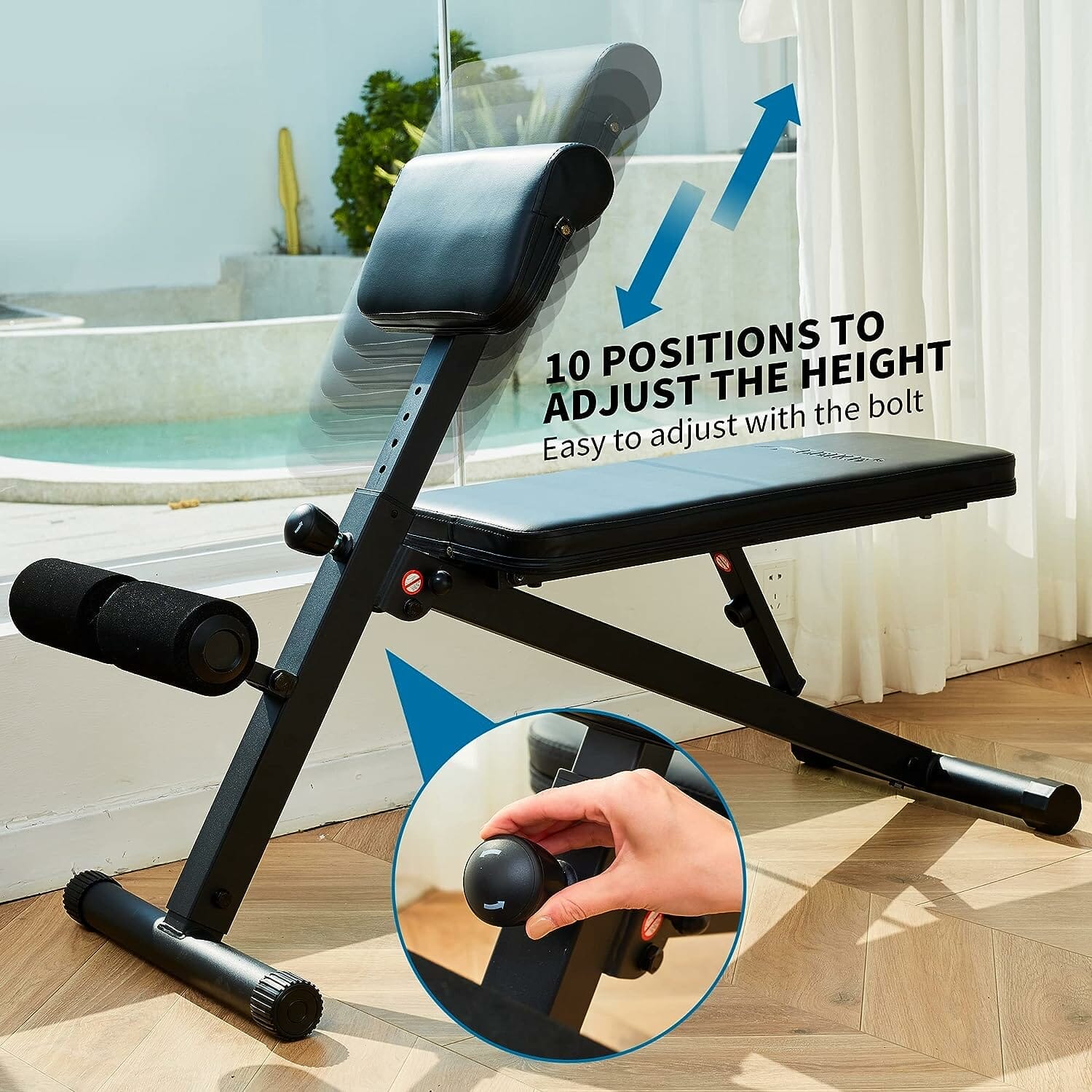 leikefitness roman chair adjustable weight bench foldable workout exercise bench full body strength training preacher cu 3 1