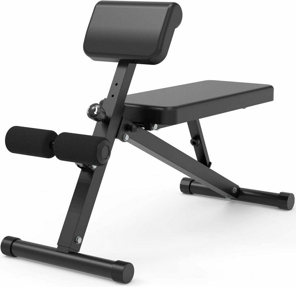 leikefitness Roman Chair Adjustable Weight Bench Foldable Workout Exercise Bench Full Body Strength Training Preacher Curls Bench