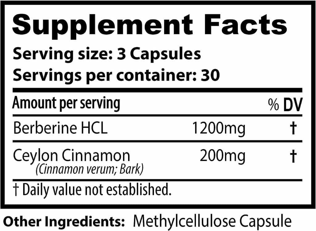 Nurture Alley Berberine Complex - Berberine HCL 1200mg Plus Organic Ceylon Cinnamon 200mg - 90 Capsules - Supports Glucose Metabolism, Immune System, Weight Management - Berberine HCI Supplement