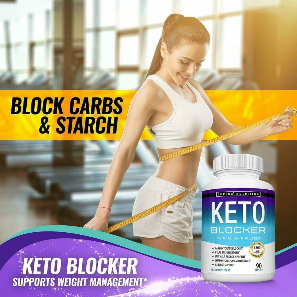 Toplux Keto Blocker Pills White Kidney Bean Extract - 1800 mg Natural Ketosis, Support Keto Diet, for Men Women, 90 Capsules, Supplement