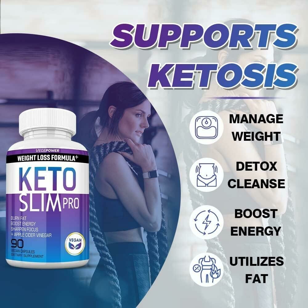 VEGEPOWER Keto Pills Apple Cider Vinegar Weight Loss Fat Burner Ketosis Diet Support Boost Energy Ketones Supplement with ACV for Women Men 90 Capsules